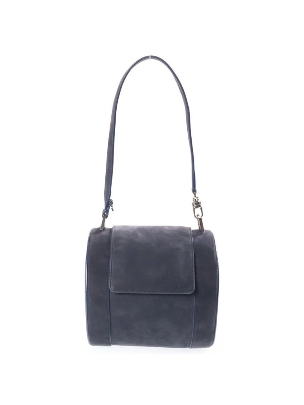 Bvlgari B.zero1 Suede Leather Handbag Navy Silver